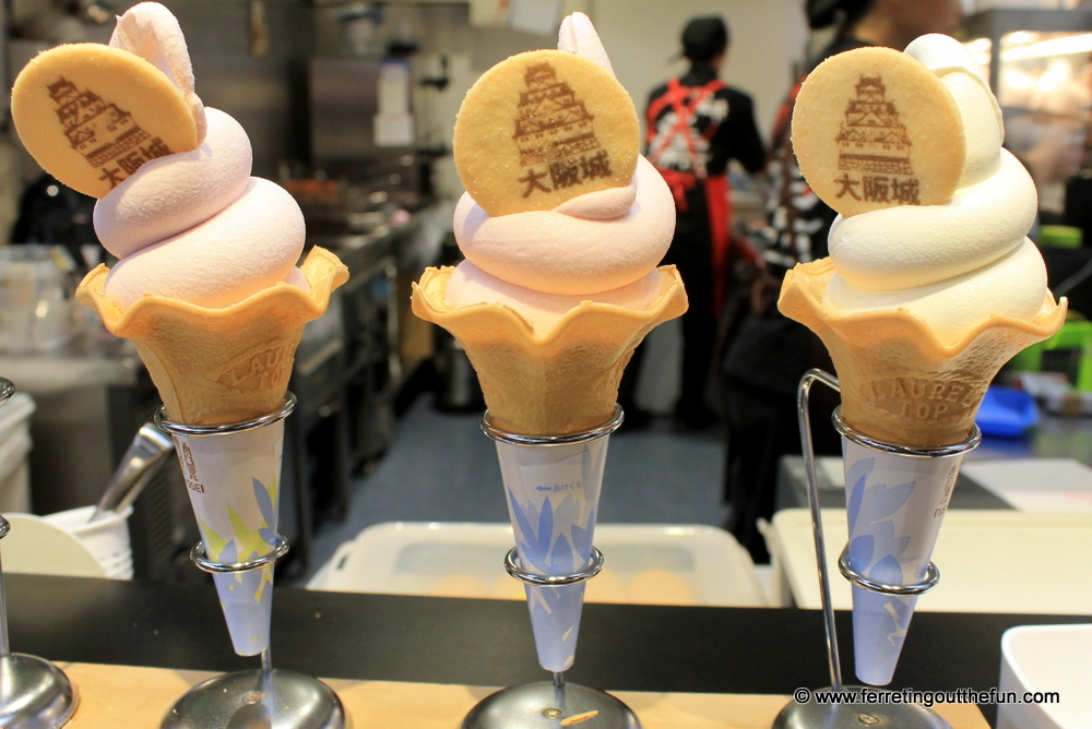 sakura ice cream at osaka castle