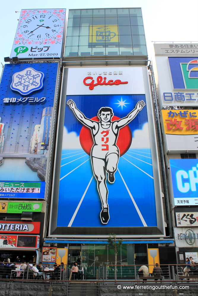 The famous Glico Running Man sign in Osaka, Japan
