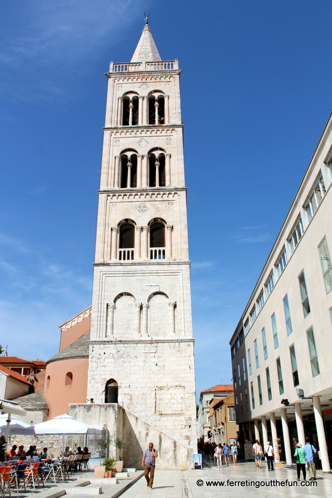 Ancient bell tower in Zadar, Croatia