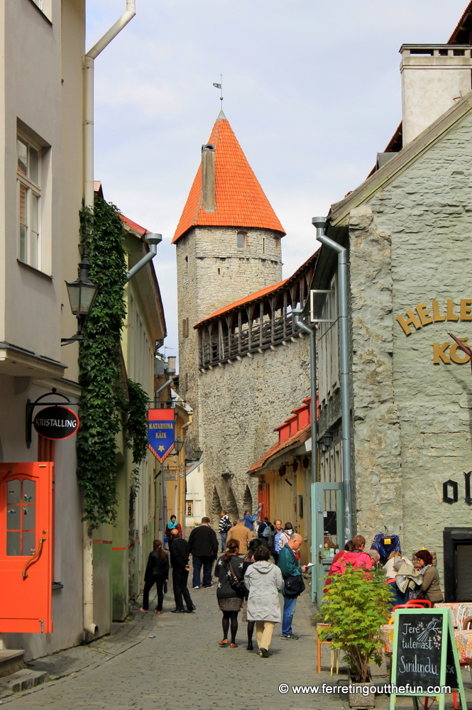 A quaint medieval street in Tallinn, Estonia