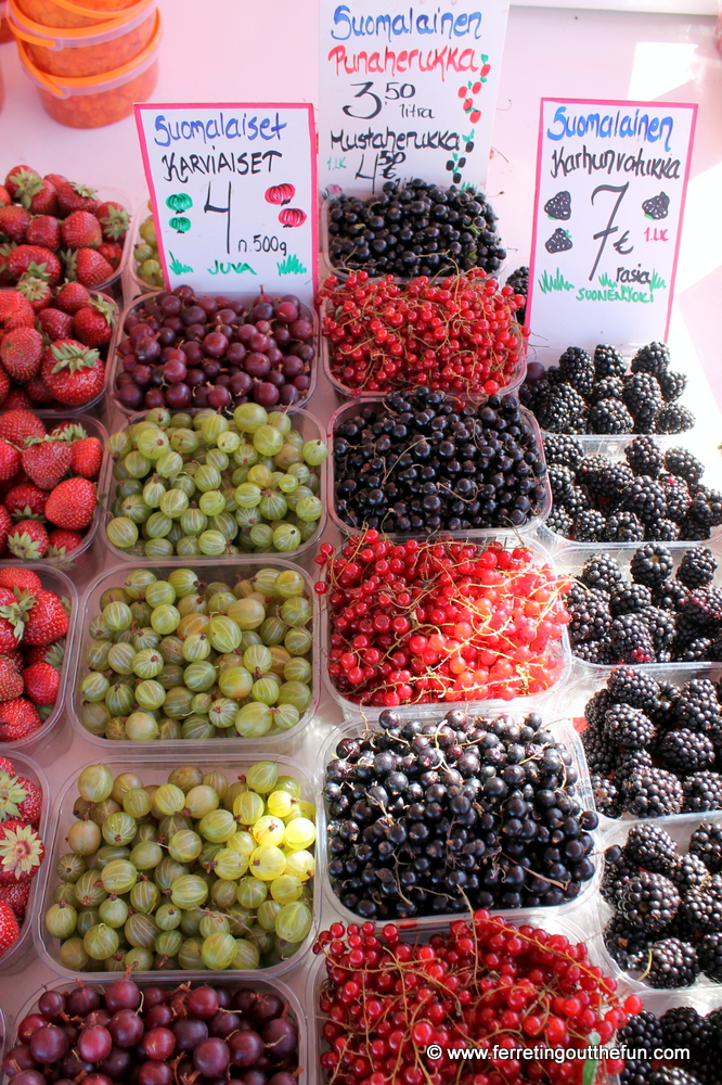 Finnish berries at a farmer's market in Helsinki