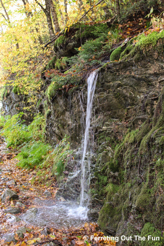 A waterfall surrounded by autumn foliage in the Berkshires, Massachusetts