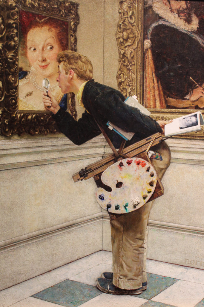 The Art Critic, a whimsical painting by Norman Rockwell