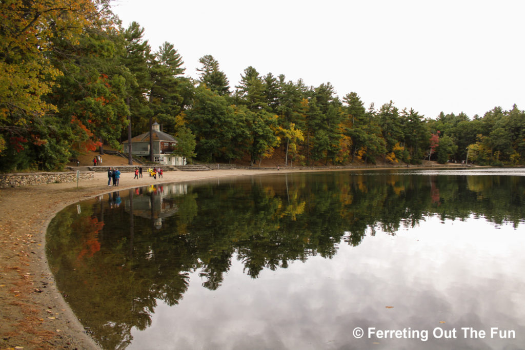 walden pond in autumn