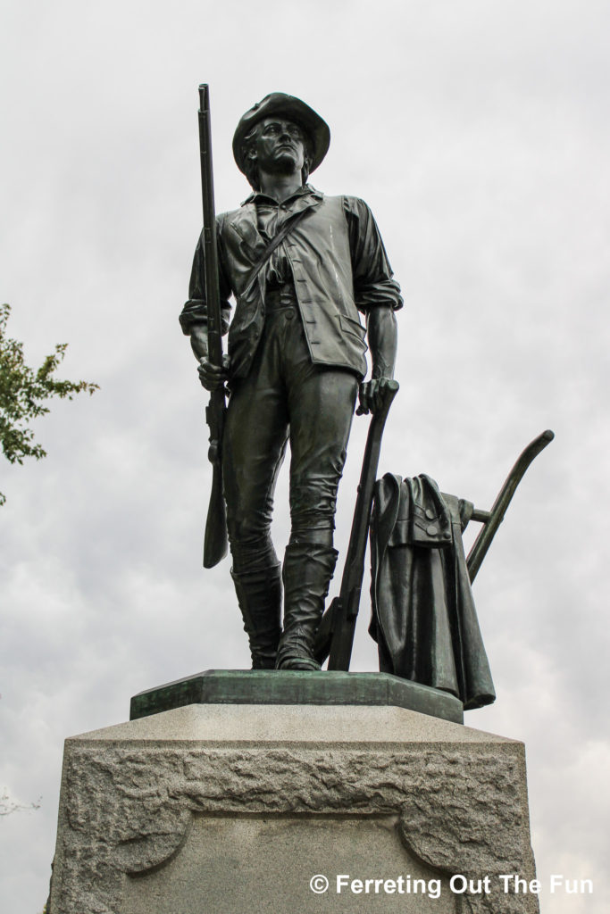 Minute Man Sculpture in Concord, Massachusetts, where the first battle of the Revolutionary War took place