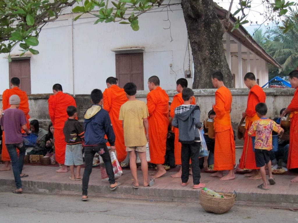 collecting food for monks