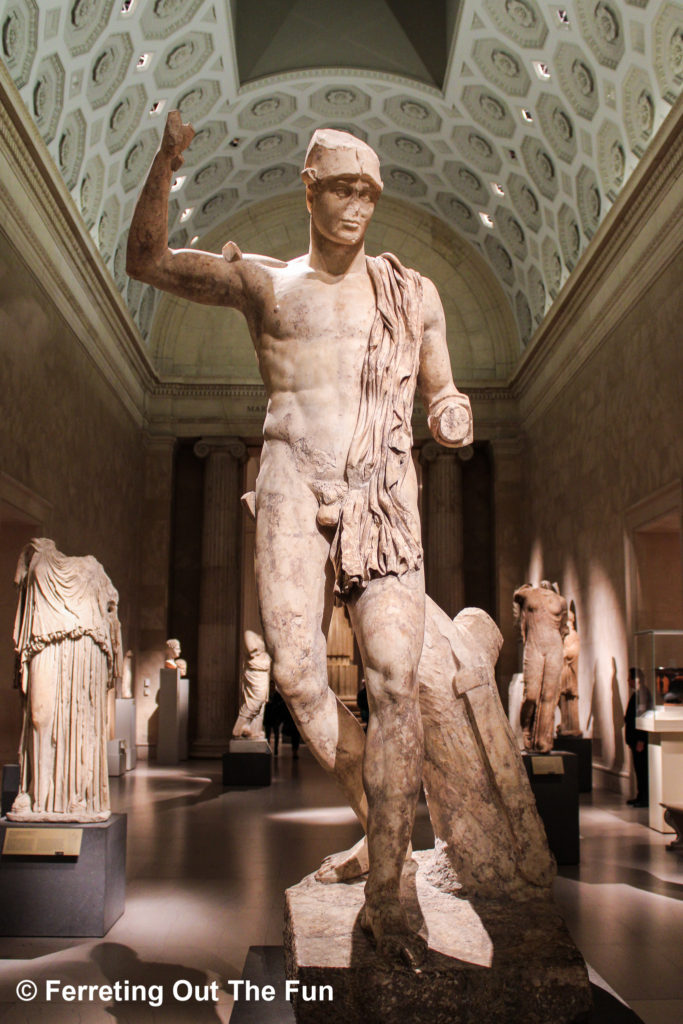 Marble statue of a wounded warrior at the Metropolitan Museum of Art