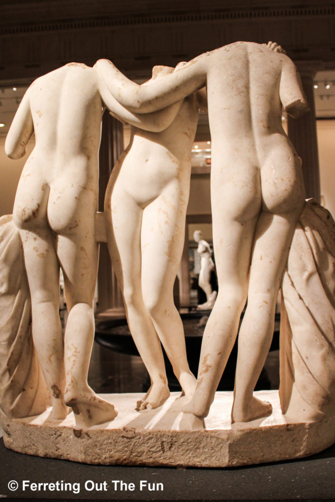 Marble sculpture of the Three Graces at the Met Museum in New York