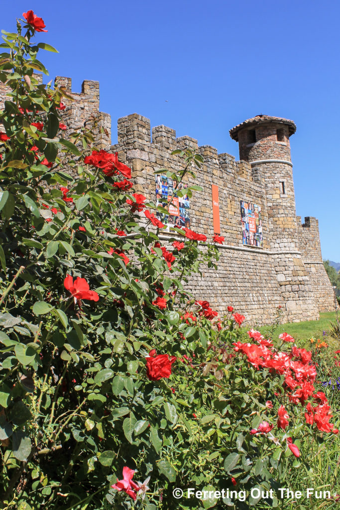Castello di Amorosa winery in Napa Valley, California features an authentic medieval Tuscan castle