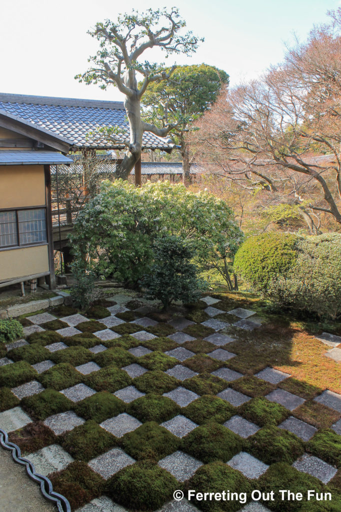 Unique checkerboard garden in Tofuku-ji temple, Kyoto, Japan