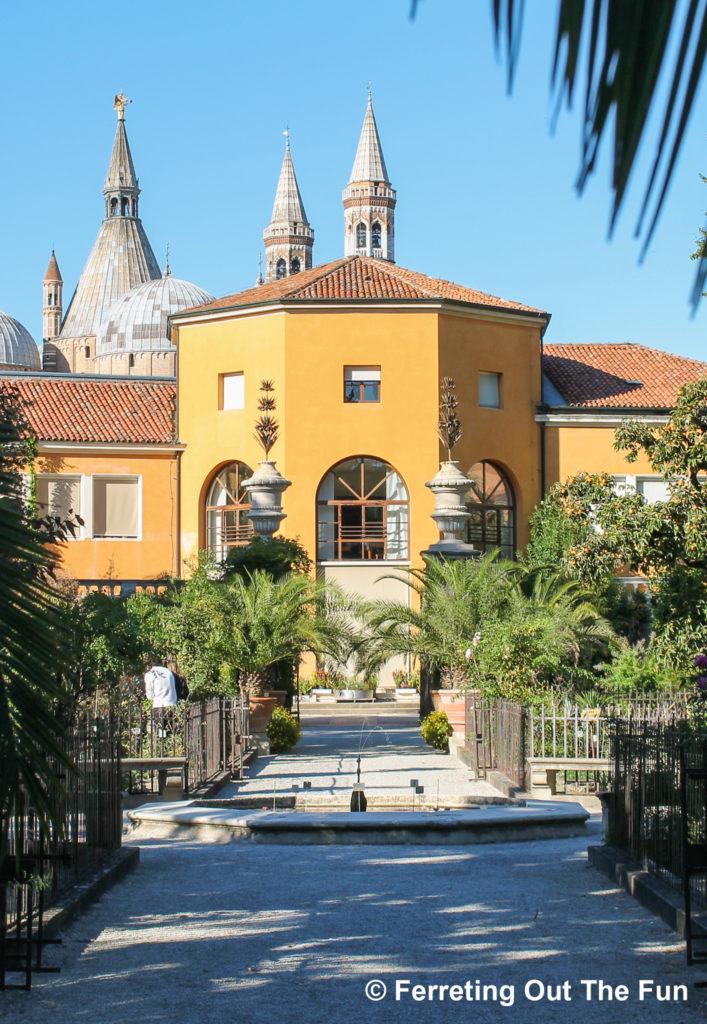 Entrance to the world's first botanical garden in Padua, italy