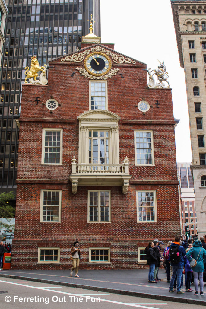 The Old State House is an important stop on the Freedom Trail. The Boston Massacre took place here in 1770.