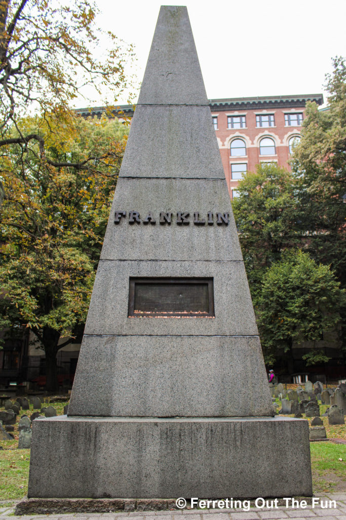 Gravesite of Benjamin Franklin's parents at the Granary Burying Ground in Boston