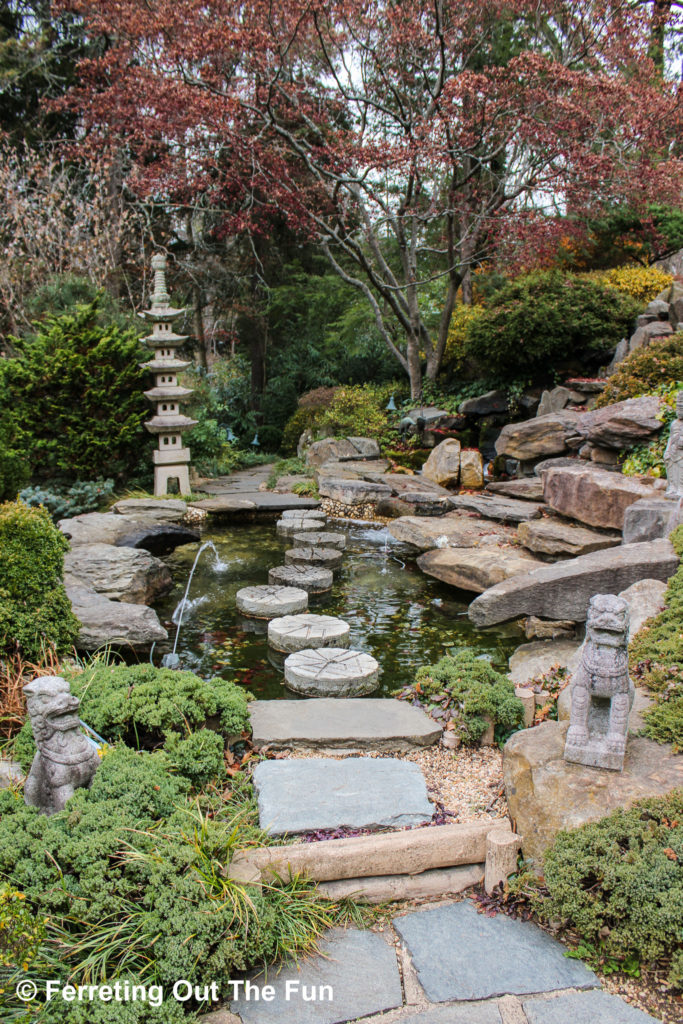 A Japanese garden at the Merriweather Post Hillwood Estate in Washington DC