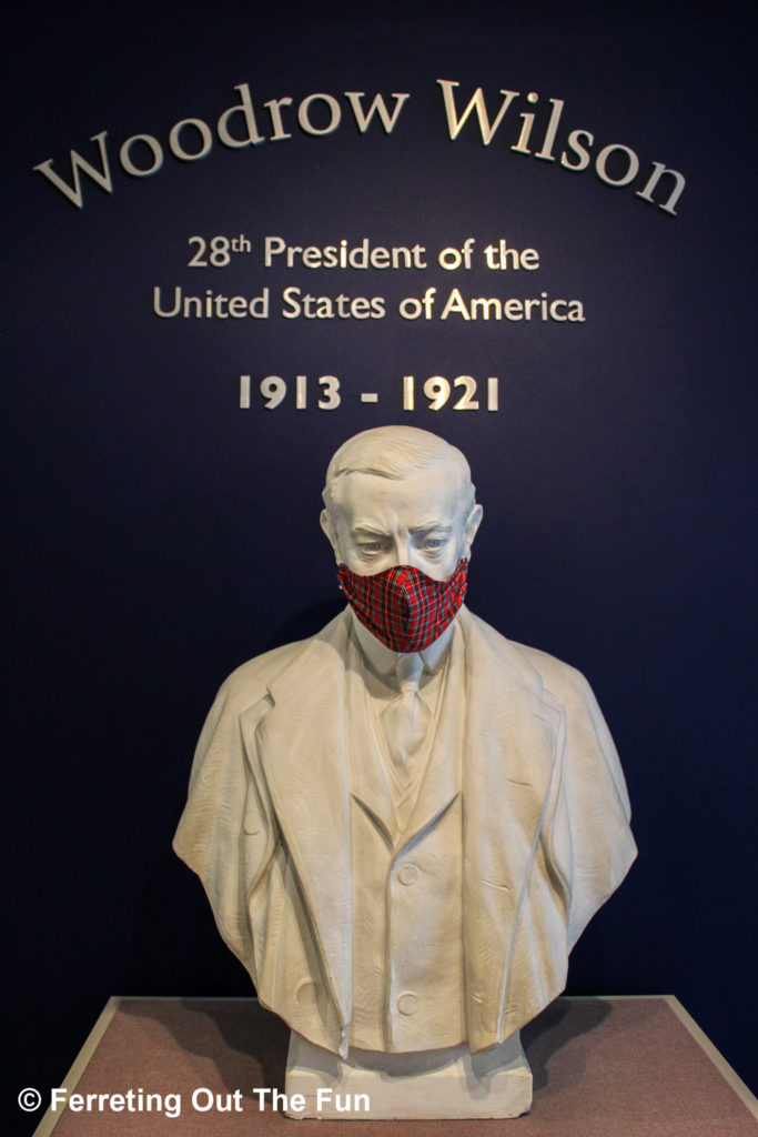 Wear a mask when visiting the Woodrow Wilson Museum in Staunton VA 