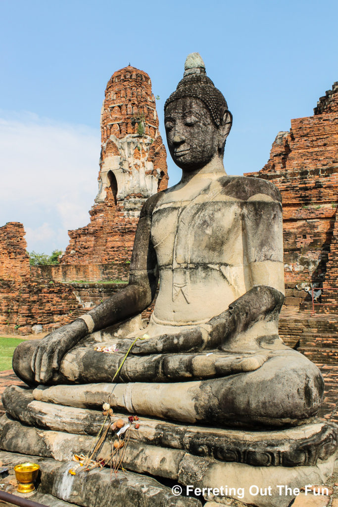 Wat Mahathat Buddha statue in Ayutthaya, Thailand