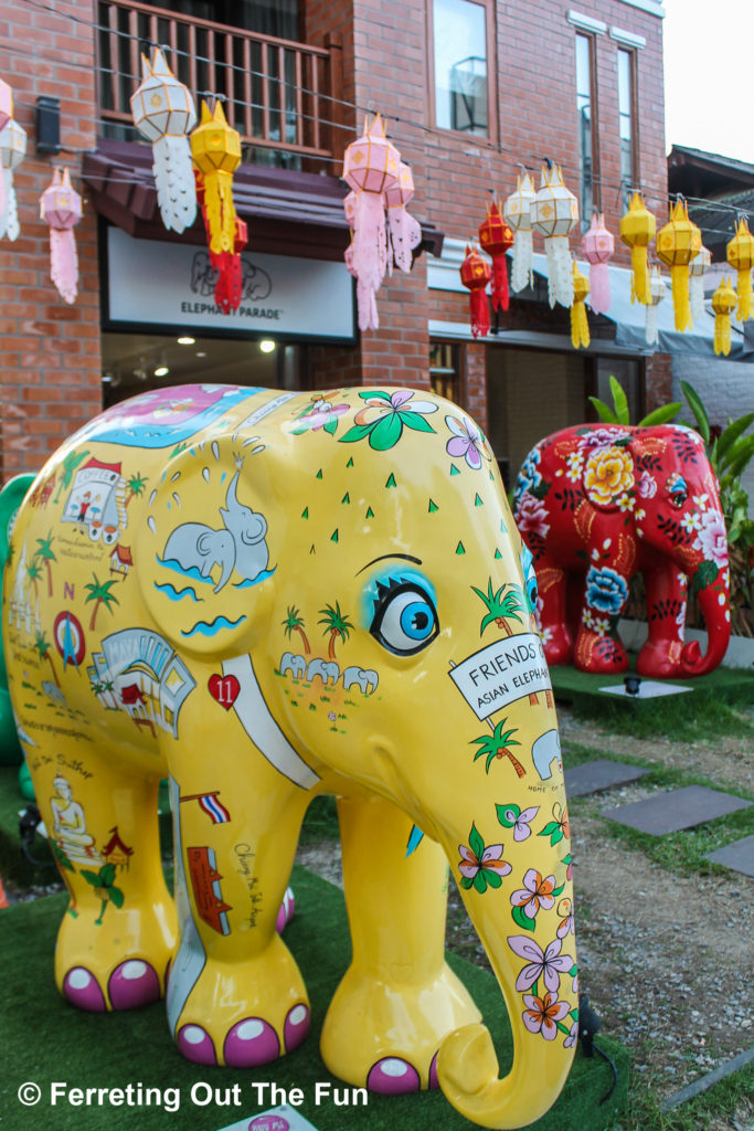 Shop for a good cause at Elephant Parade in Chiang Mai, Thailand. A portion of proceeds goes to elephant conservation charities.