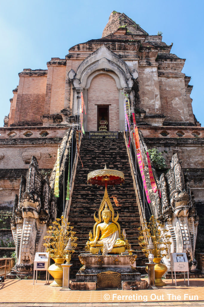 Wat Chedi Luang is one of the most impressive temples in Chiang Mai, Thailand