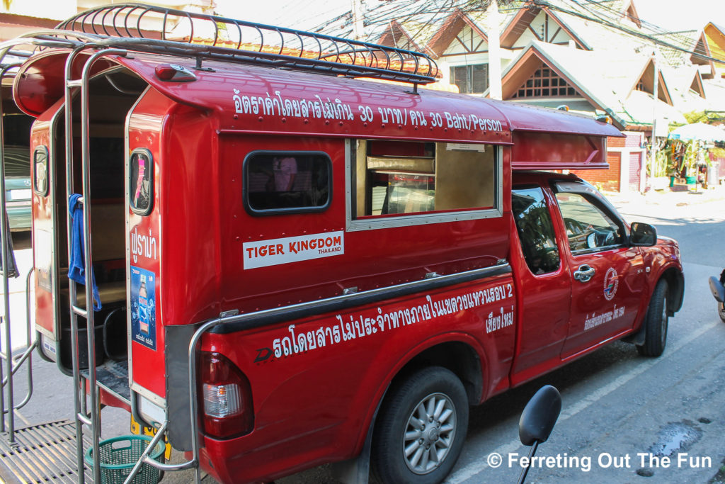 Songthaew red truck taxi Chiang Mai