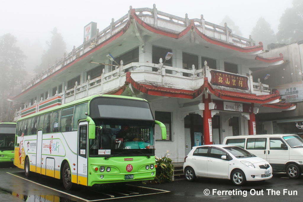 Alishan bus station and 7-Eleven