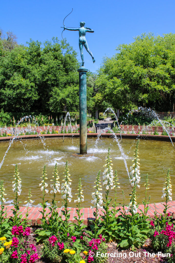 Spring flowers and dancing fountains at Brookgreen Gardens, SC