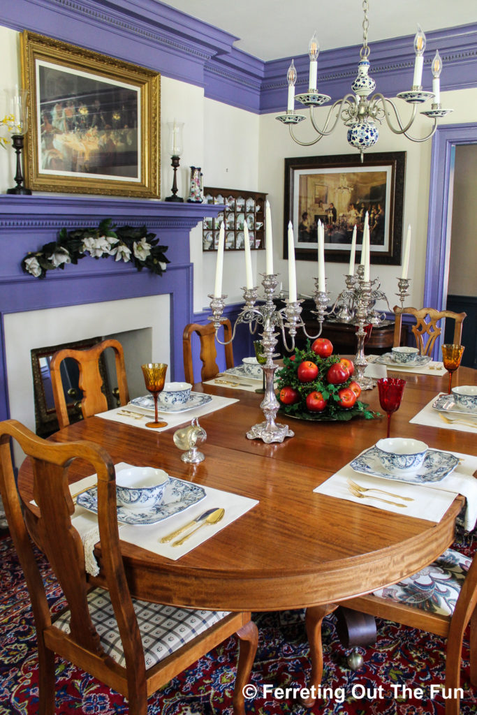 Ornate dining room of Hopsewee Plantation in Georgetown, SC