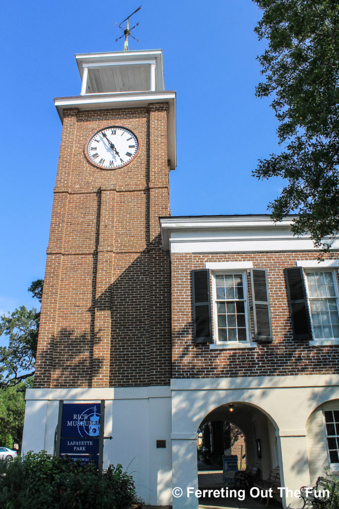 The old clock tower in historic Georgetown, SC is now home to the Rice Museum