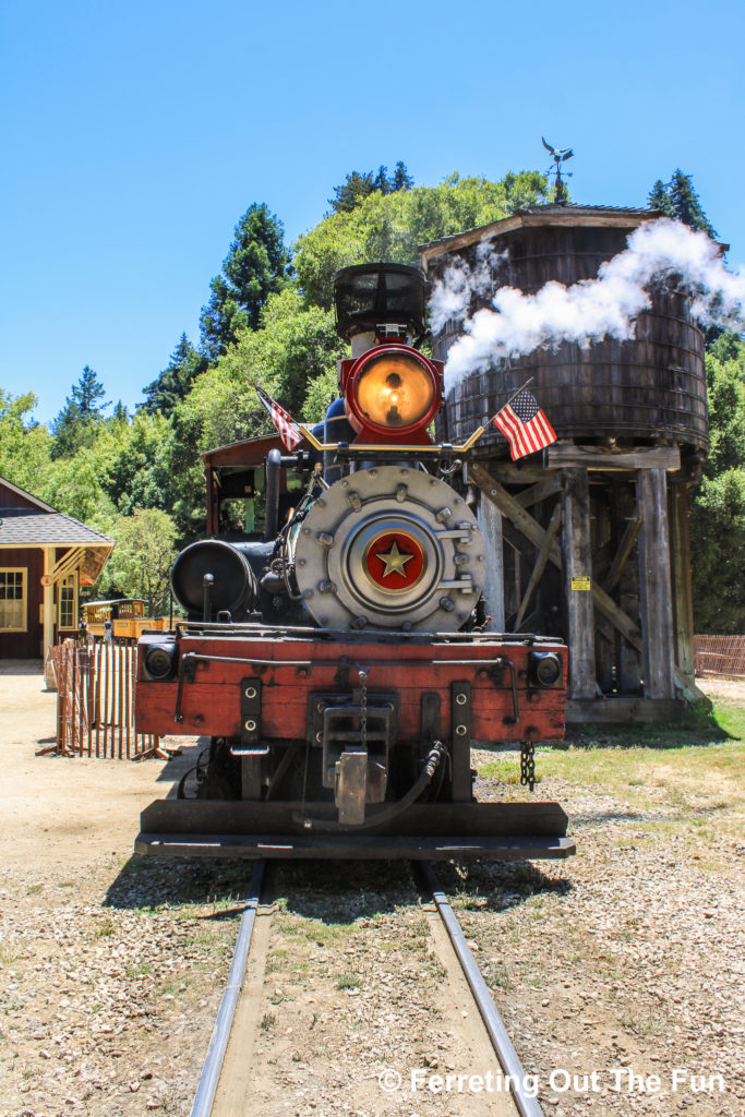 Ride an original 1890 steam train at the Roaring Camp Railroad in Santa Cruz, California