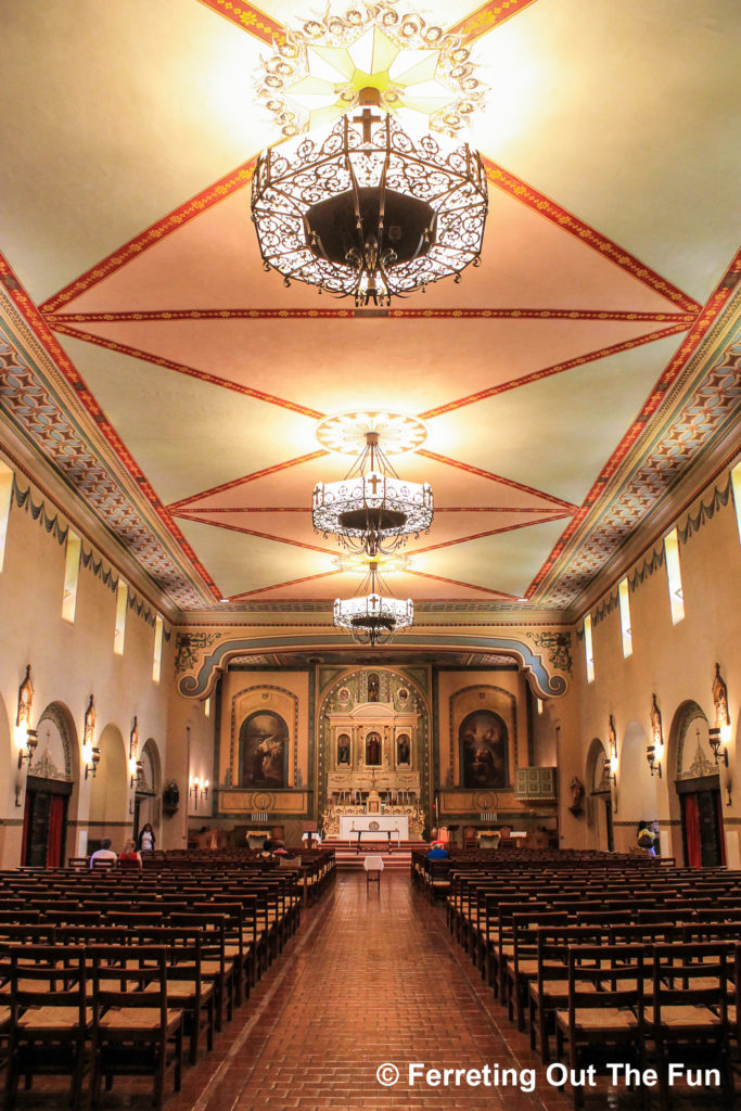 Lovely interior of the chapel at Santa Clara University, one of the former California missions