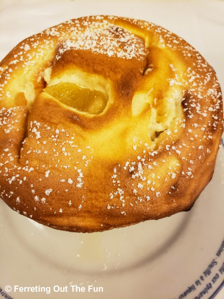 Apple souffle with Calvados apple brandy, one of the best things I ate in Paris