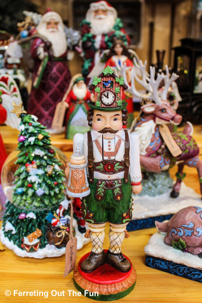 German nutcracker with lederhosen, a cuckoo clock hat, and a beer stein