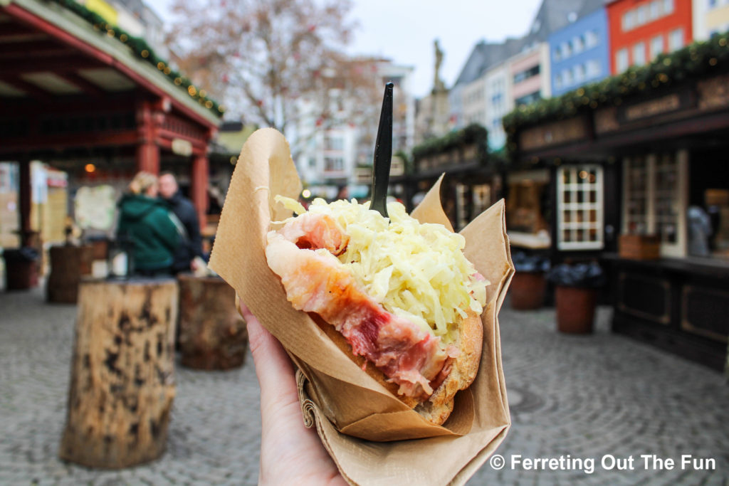 Roast pork sandwich with sauerkraut