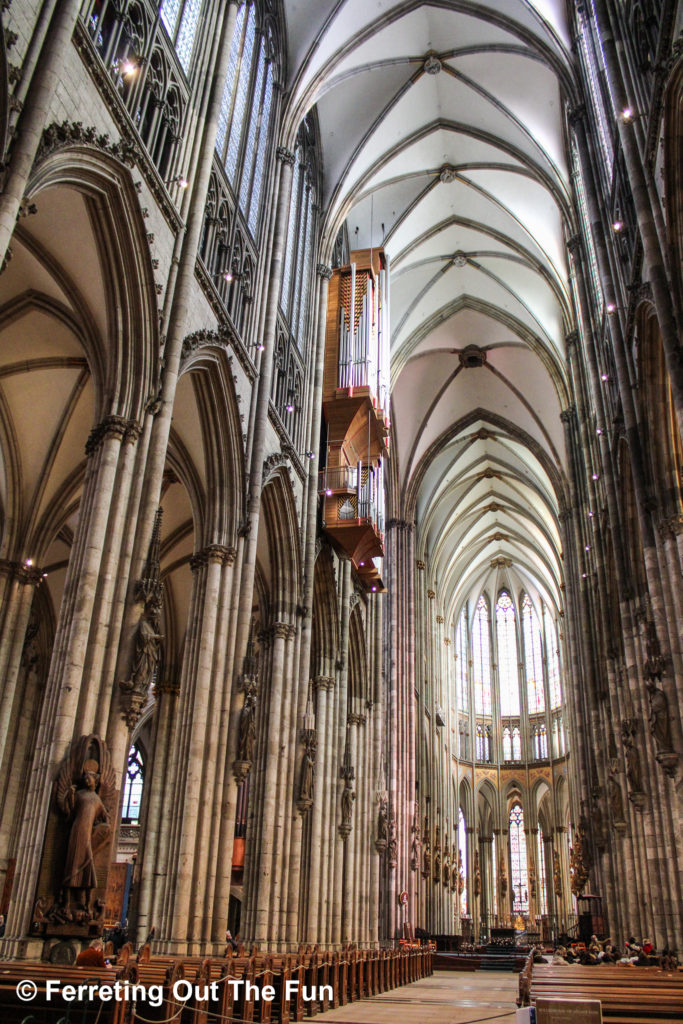 The stunning interior of Cologne Cathedral, one of the top attractions in Germany