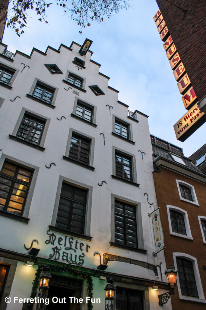 A restored medieval façade in old town Cologne, Germany