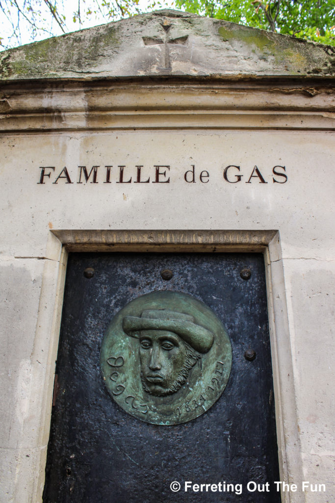 Gravesite of Edgar Degas in Montmartre Cemetery in Paris