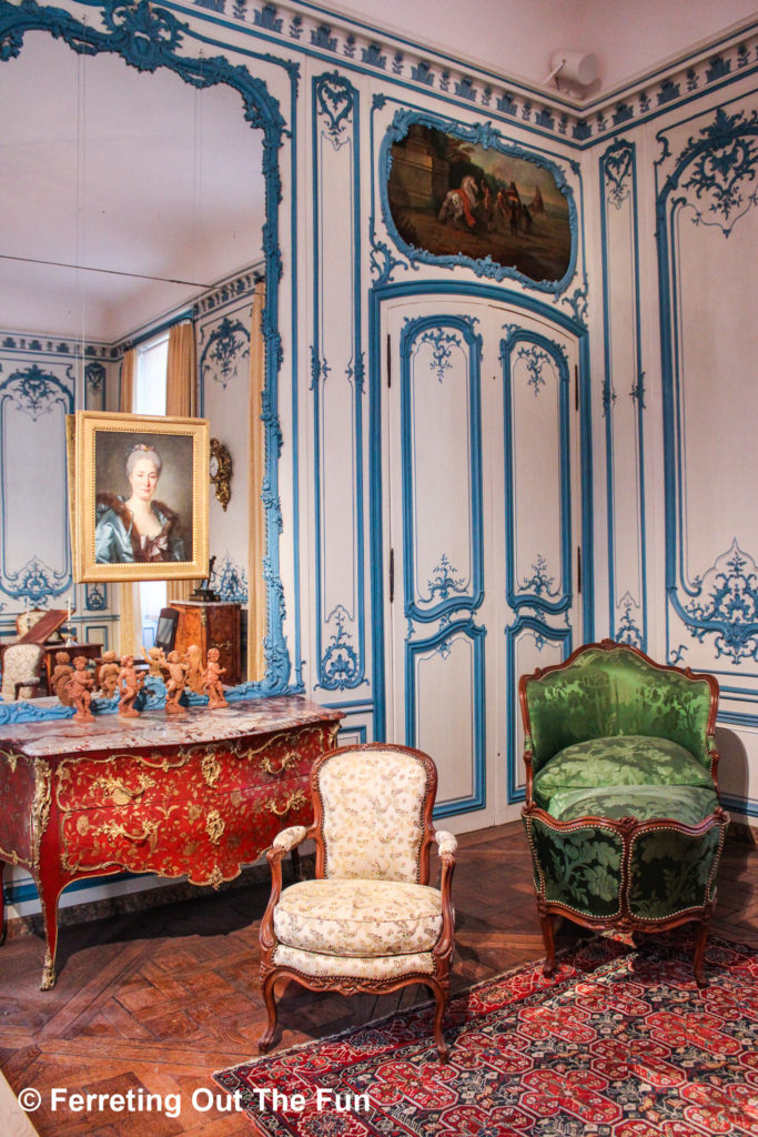 The Musee Carnavalet in Paris recreates period rooms in an old mansion to illustrate the city's history