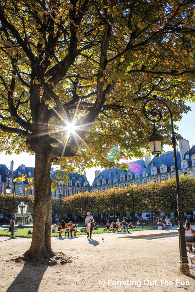 An autumn day in the Place de Vosges, Paris