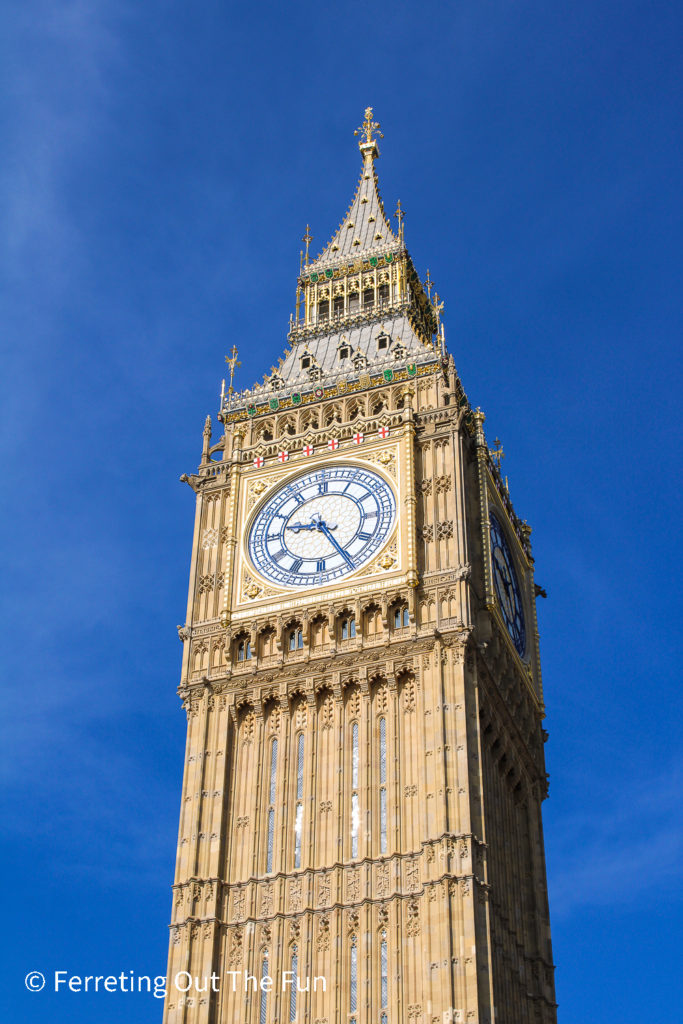 Big Ben clock tower, one of the most iconic sights in London