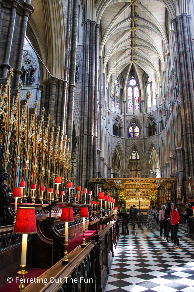 The stunning interior of Westminster Abbey, one of the top sights in London