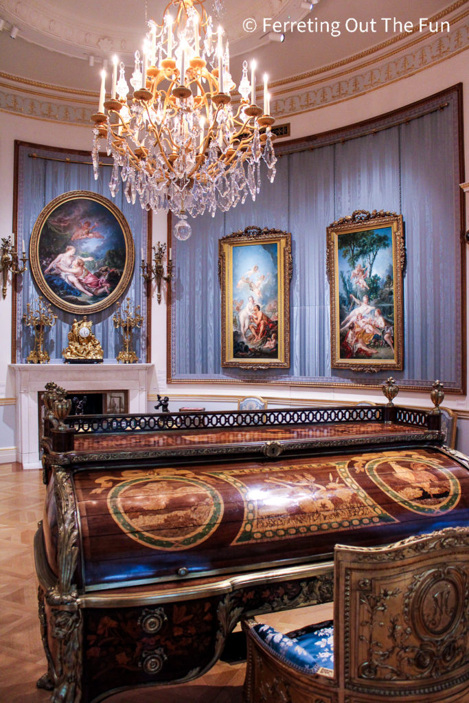 A Louis XIV inspired roll top desk at the Wallace Collection, one of the best museums in London