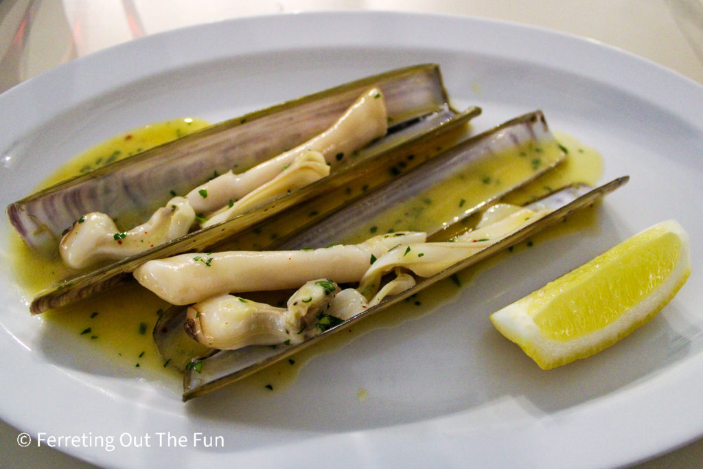 Scottish razor clams with lemon