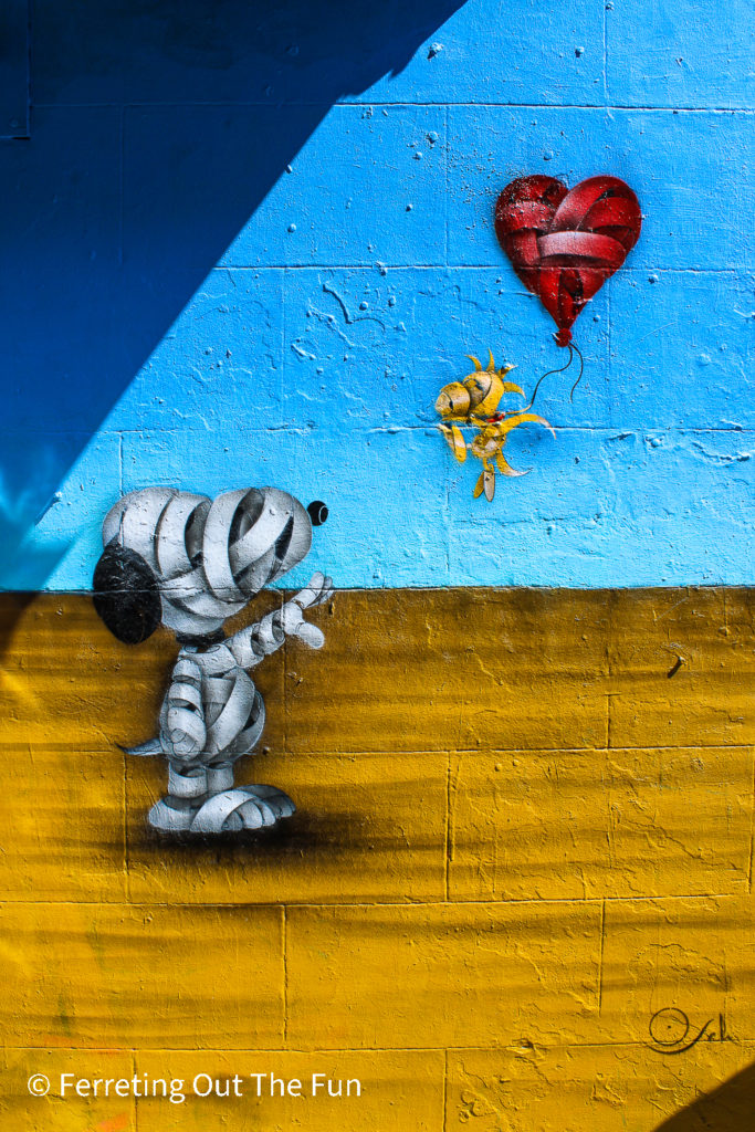 Love for Ukraine / Snoopy street art in Shoreiditch, London