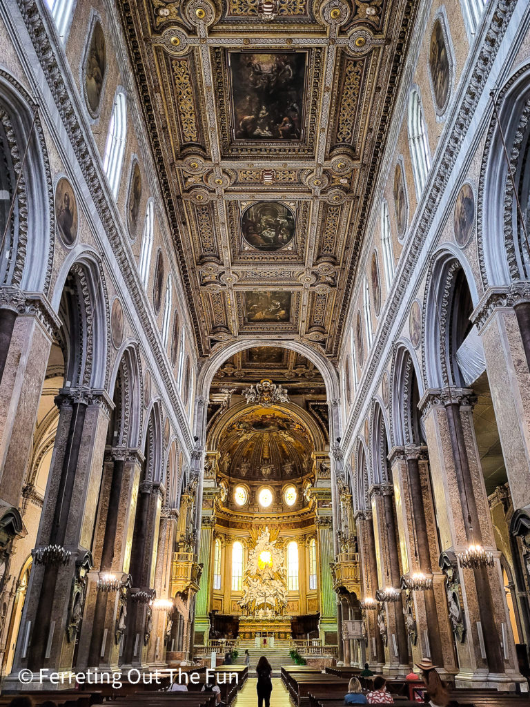 Beautiful interior of the 13th century Naples Cathedral