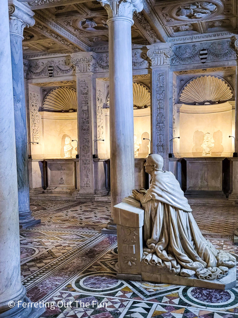 The ornately carved crypt of Naples Cathedral