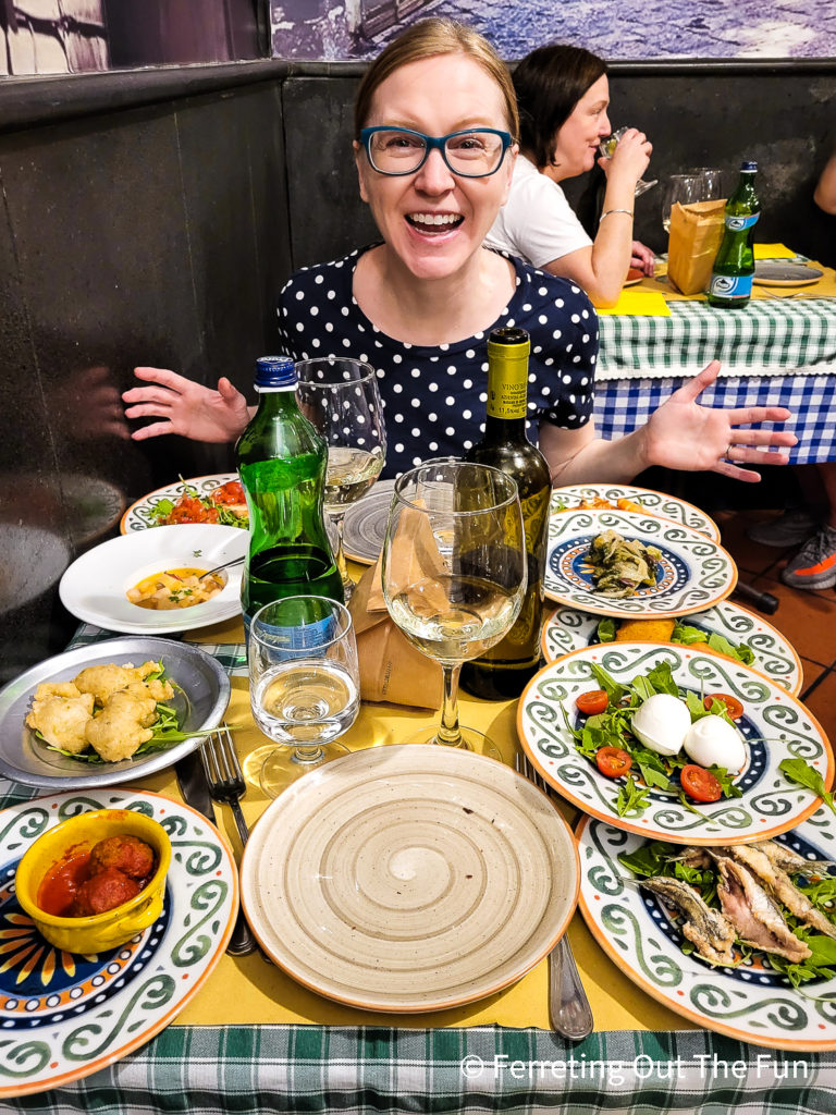 The appetizer sampler at Osteria il Gobbetto, one of the best restaurants in Naples, Italy