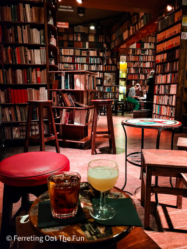 Libreria Berisio is a sexy cocktail bar inside a used book store in Naples, Italy. Drinks here are a must!