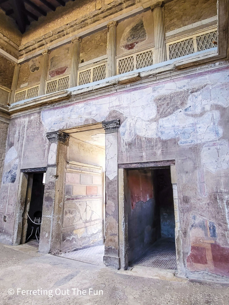 Well-preserved villa ruins in Pompeii, Italy