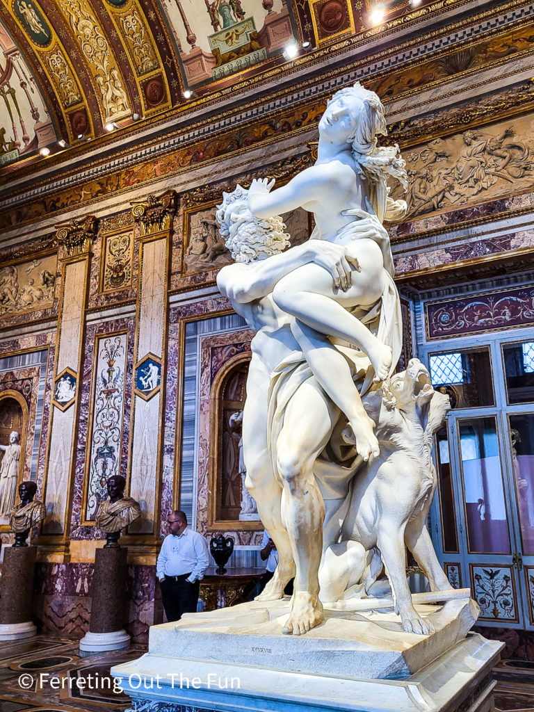The Abduction of Persephone, an incredible sculpture by Bernini at the Borghese Gallery, Rome