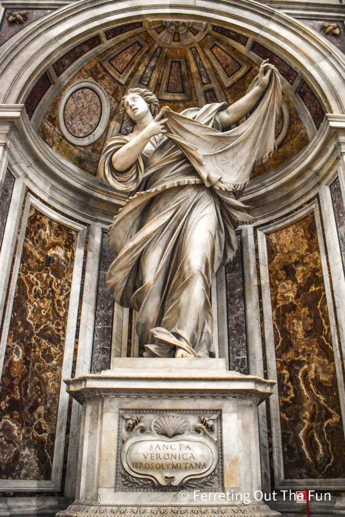 Veil of Veronica, one of the sacred relics kept inside St Peter's Basilica in the Vatican.