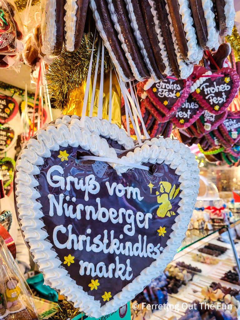 Pretty gingerbread cookies at the Nuremberg Christmas Market in Germany